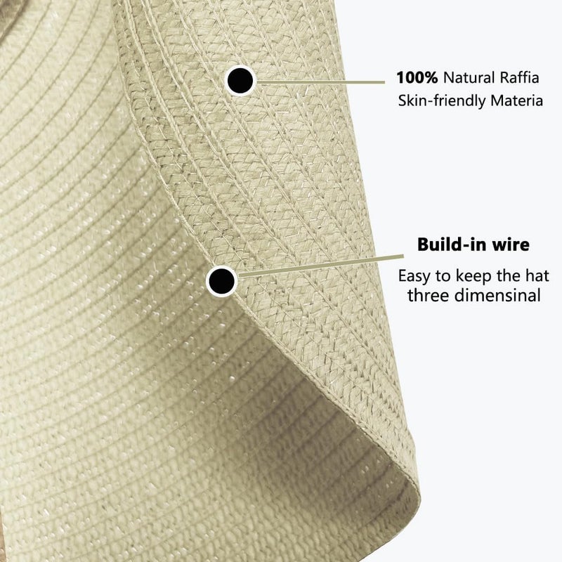 Tinkeep Oversized Beach Straw Hats for Women Extra Large Wide Brim Beach Hat Foldable Roll up Floppy Sun Hat - Image 3
